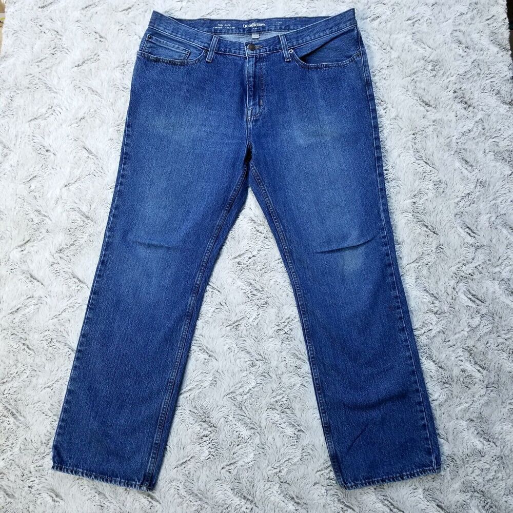 Goodfellow Co Jeans Mens 40x32 Blue Regular Straight Dark Wash American Denim